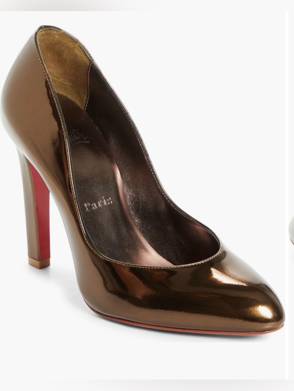 Christian Louboutin fannylove 100mm bronze metallic pump sz 39